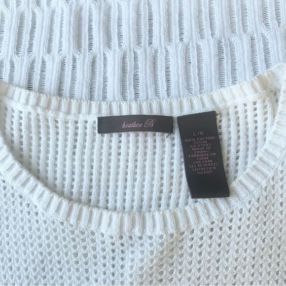 Heather B Pure Cotton Mesh Crochet Sleeveless Sweater Coverups - Picture 7 of 12